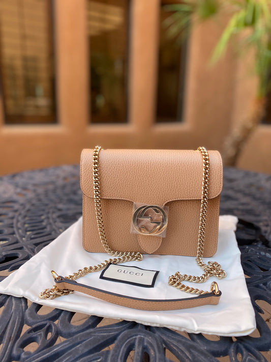 Gucci Dollar Calfskin Interlocking G Shoulder Bag