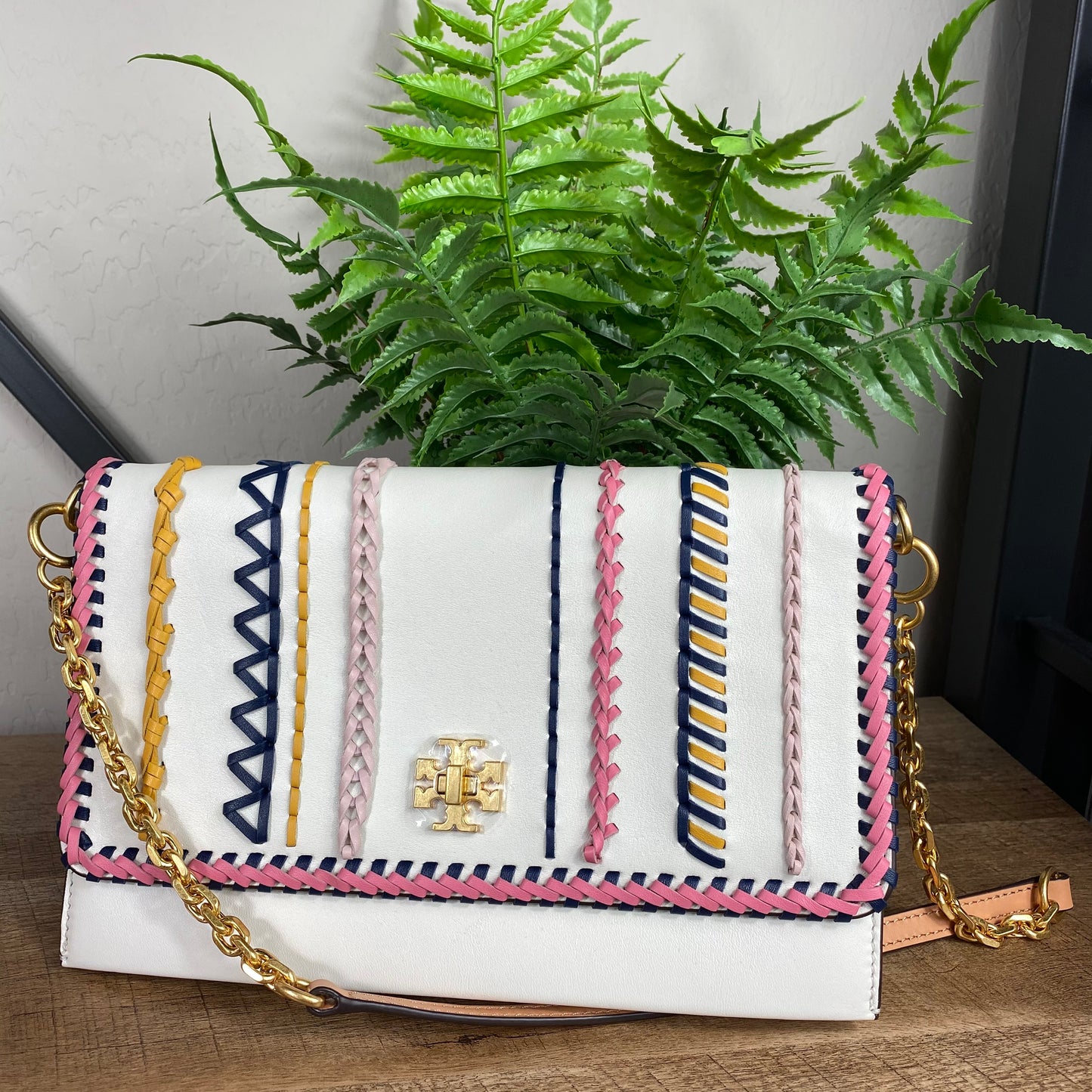 Tory Burch Kira Whipstitch Clutch Shoulder Bag