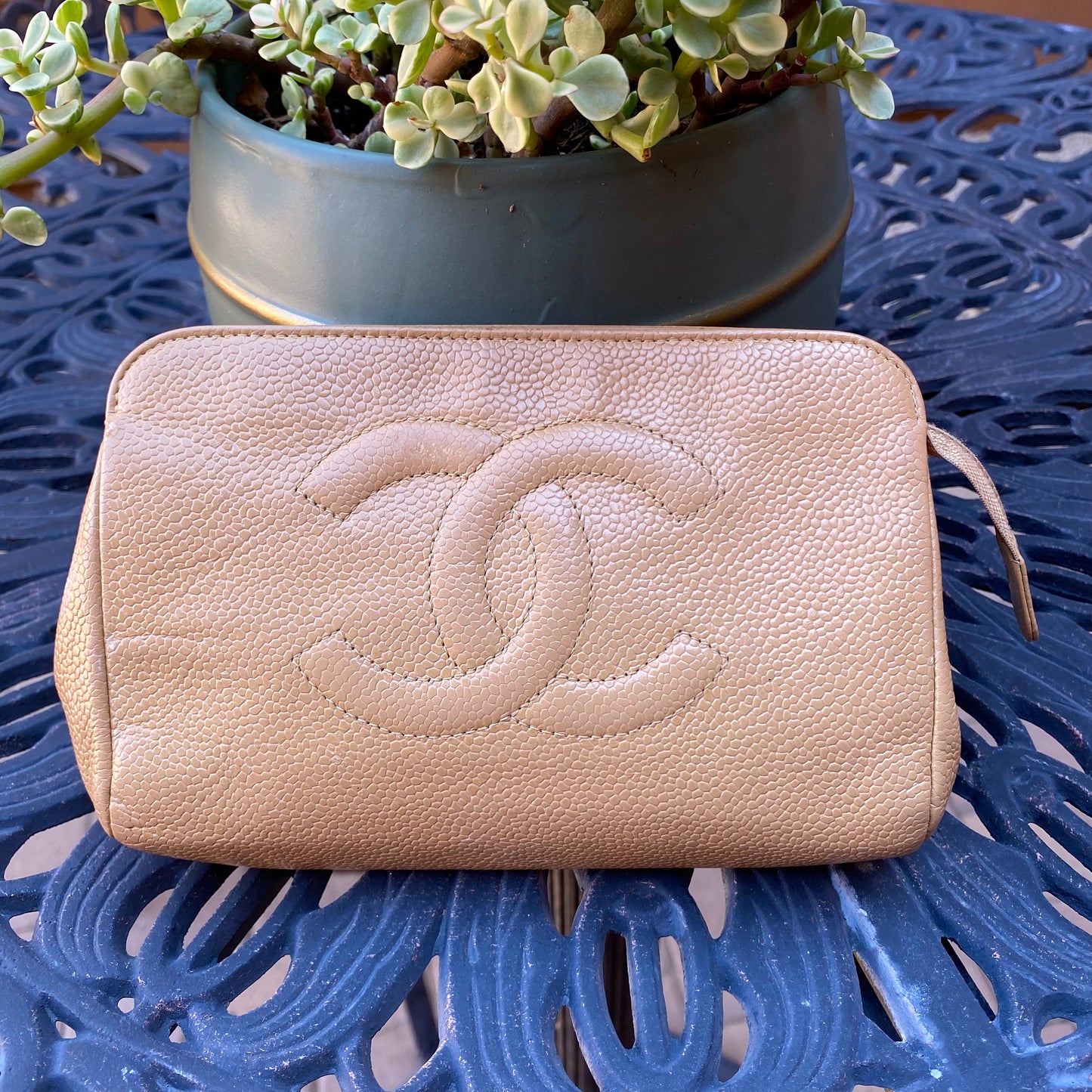 Chanel Caviar Leather Timeless CC Cosmetic Pouch