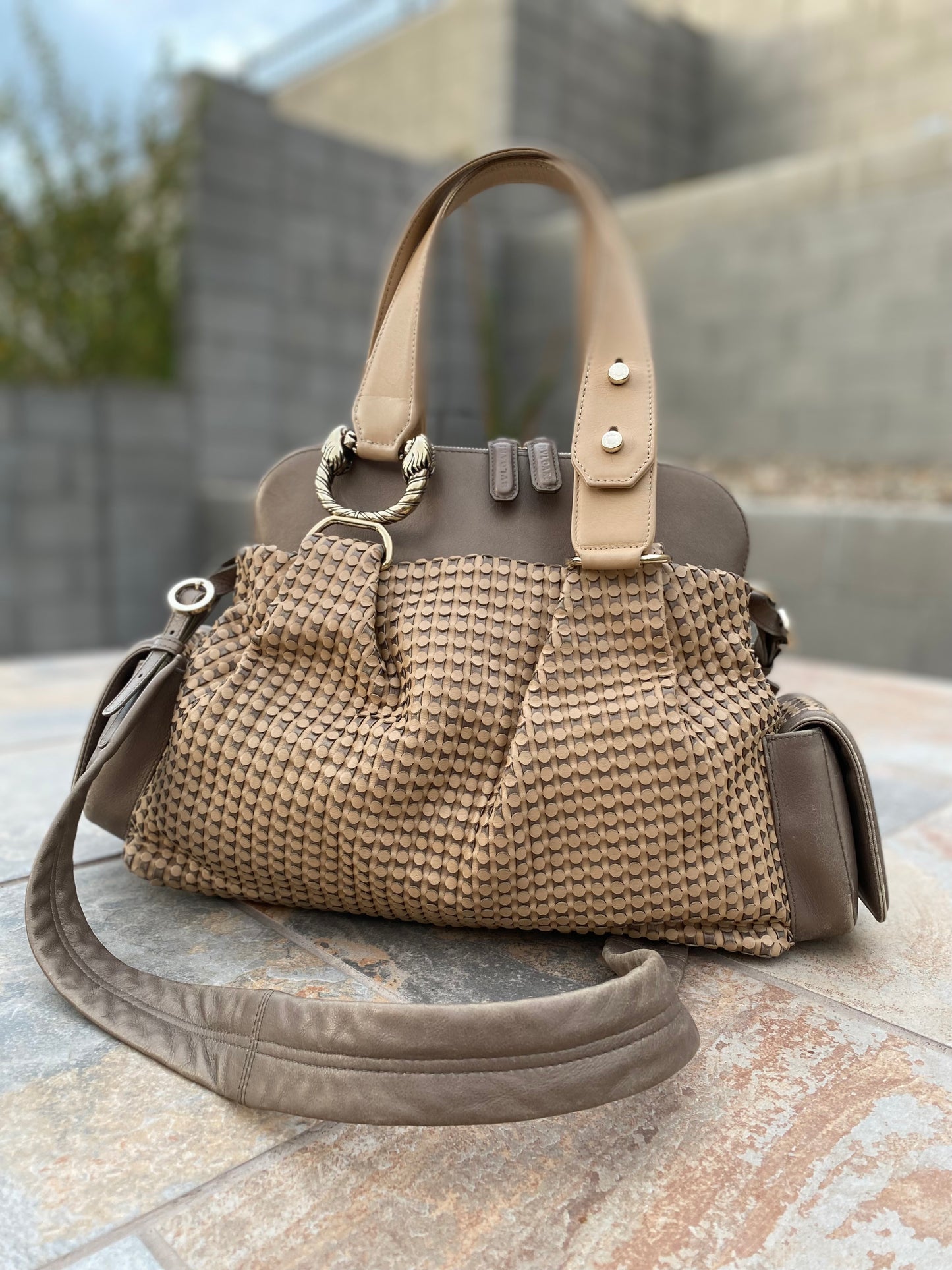 Bvlgari Leather Large Zip Satchel