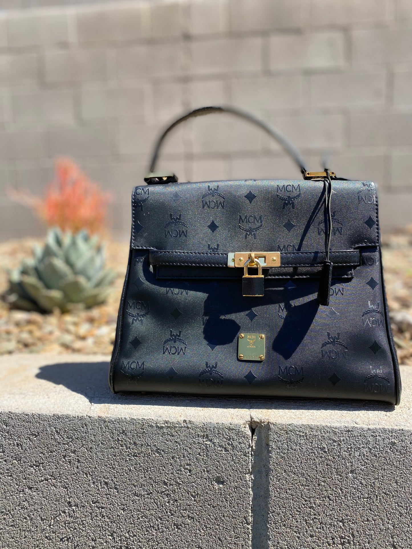 MCM Vintage Visetos Top Handle Handbag