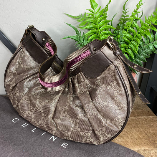 Celine Vintage Crescent Ribbon Handle Bag