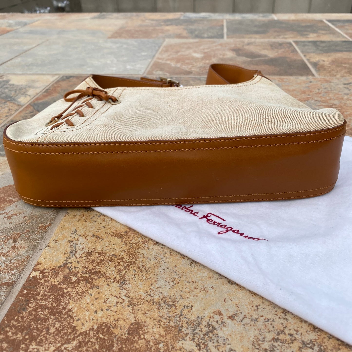 Salvatore Ferragamo Vintage Suede Leather Shoulder Bag