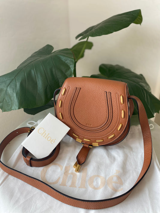 Chloé Marcie Small Leather Saddle Bag
