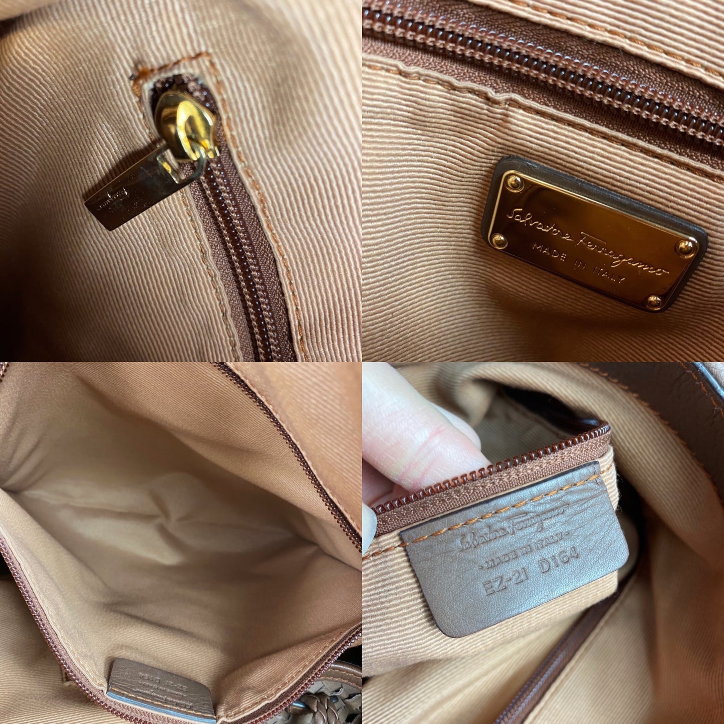 Salvatore Ferragamo Ceyla Woven Leather Hobo