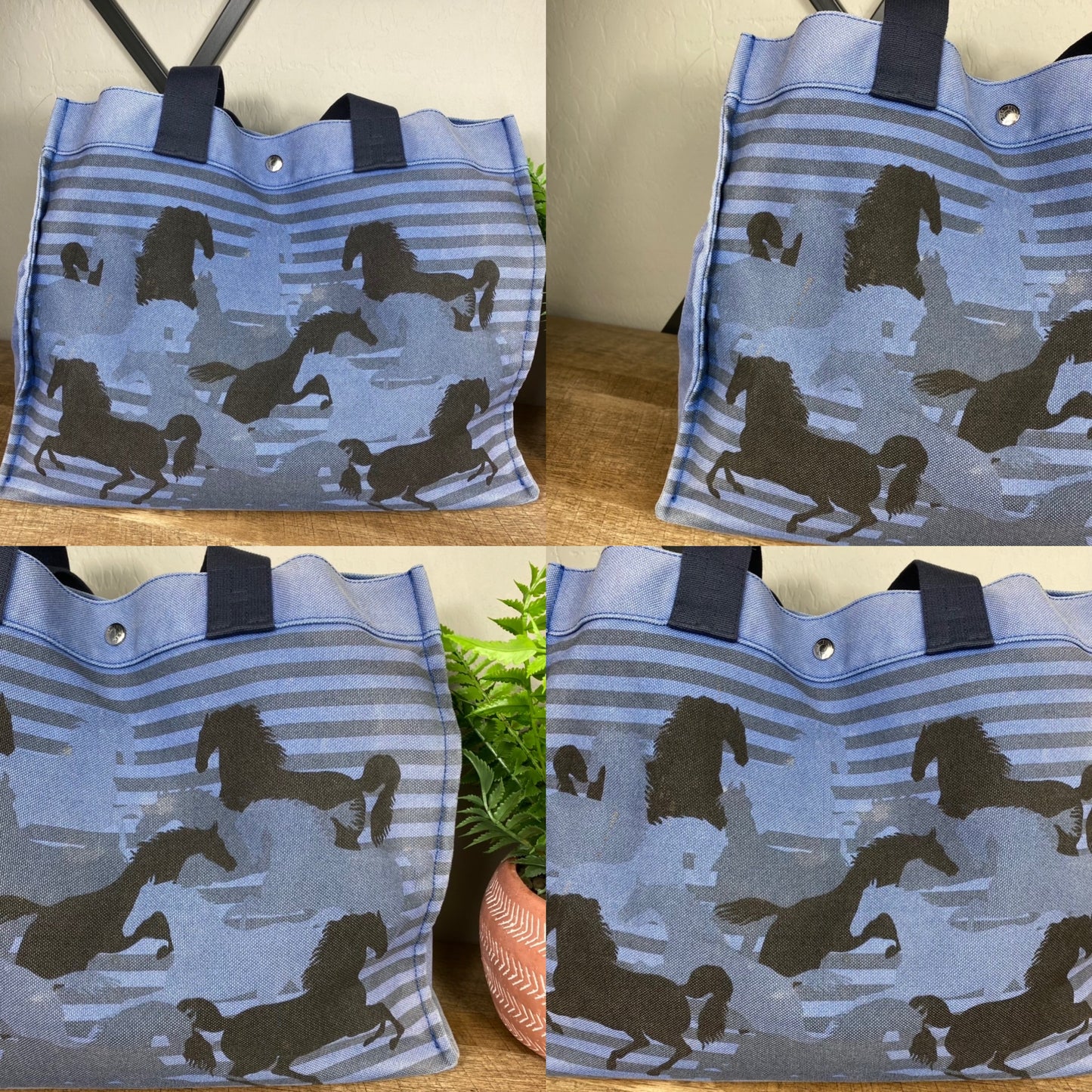 Hermès Cotton Canvas Chevaux En Camouflage Beach Bag