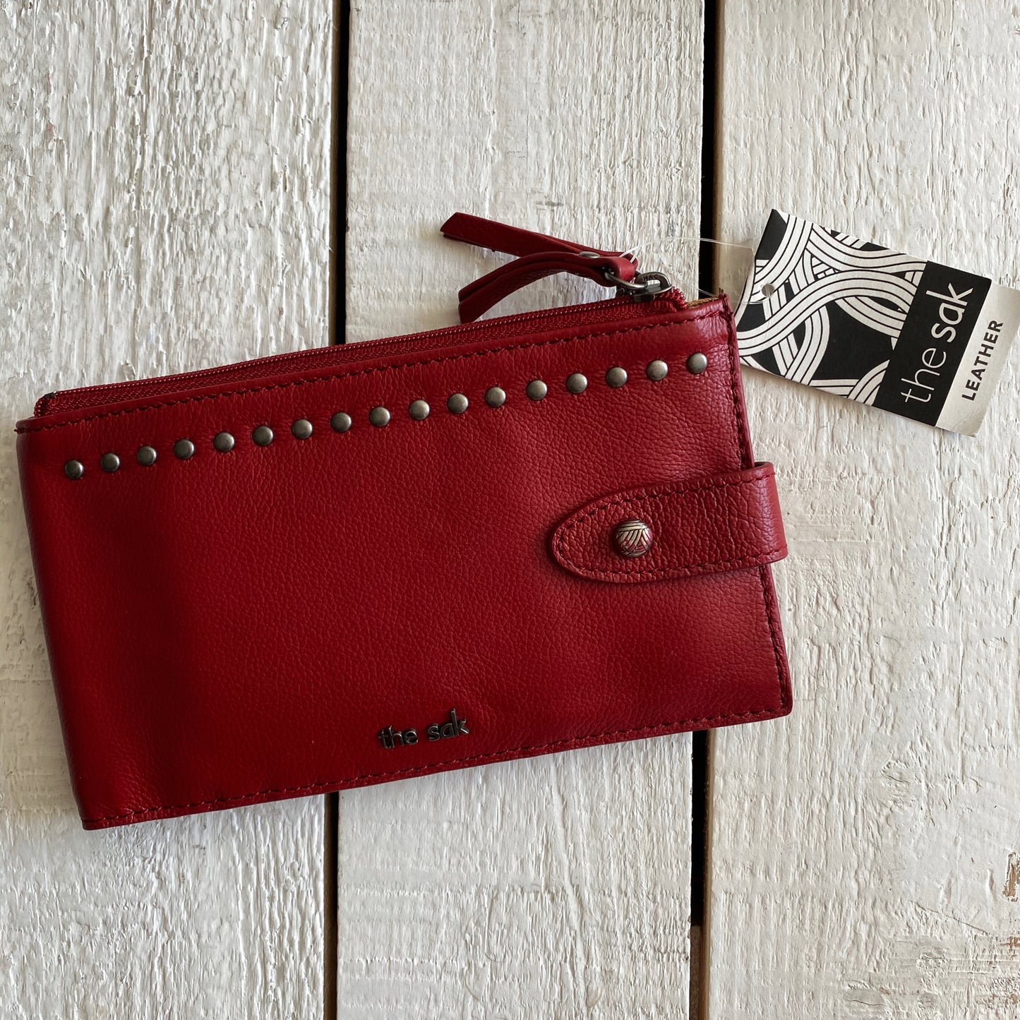 The Sak Studded Red Leather Wallet