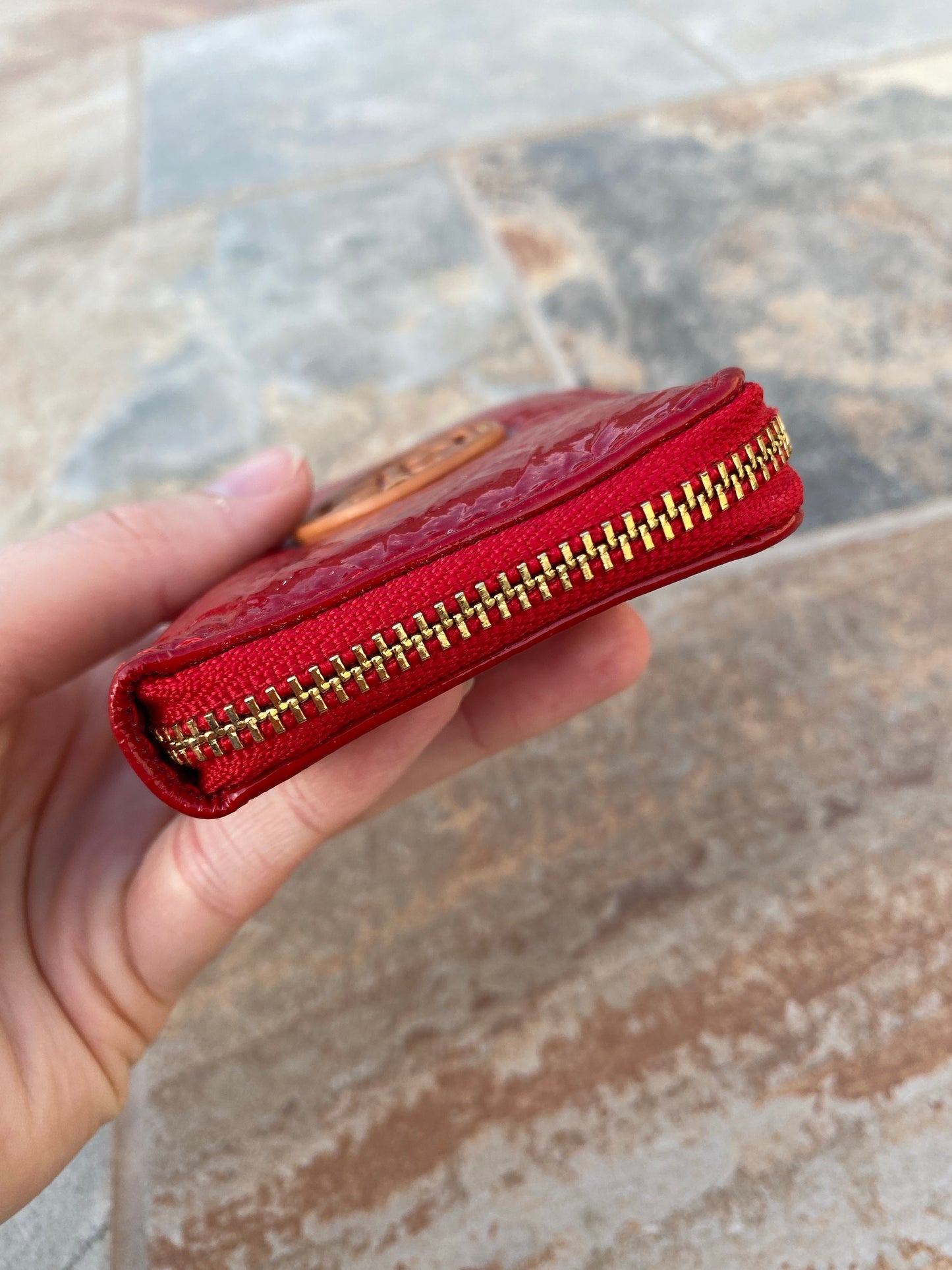 Tory Burch Patent Leather Zip Around Wallet
