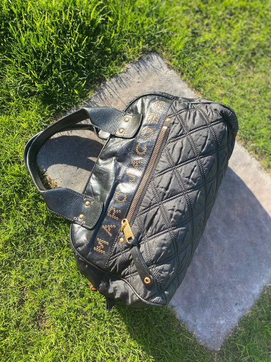 Marc Jacobs Signature Kristin Leather and Quilted Nylon Bag