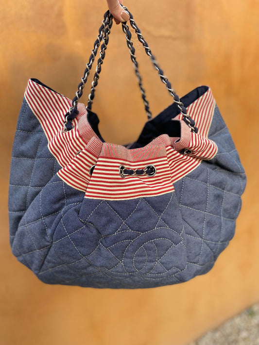 Chanel Large Denim Stretch Spirit Cabas