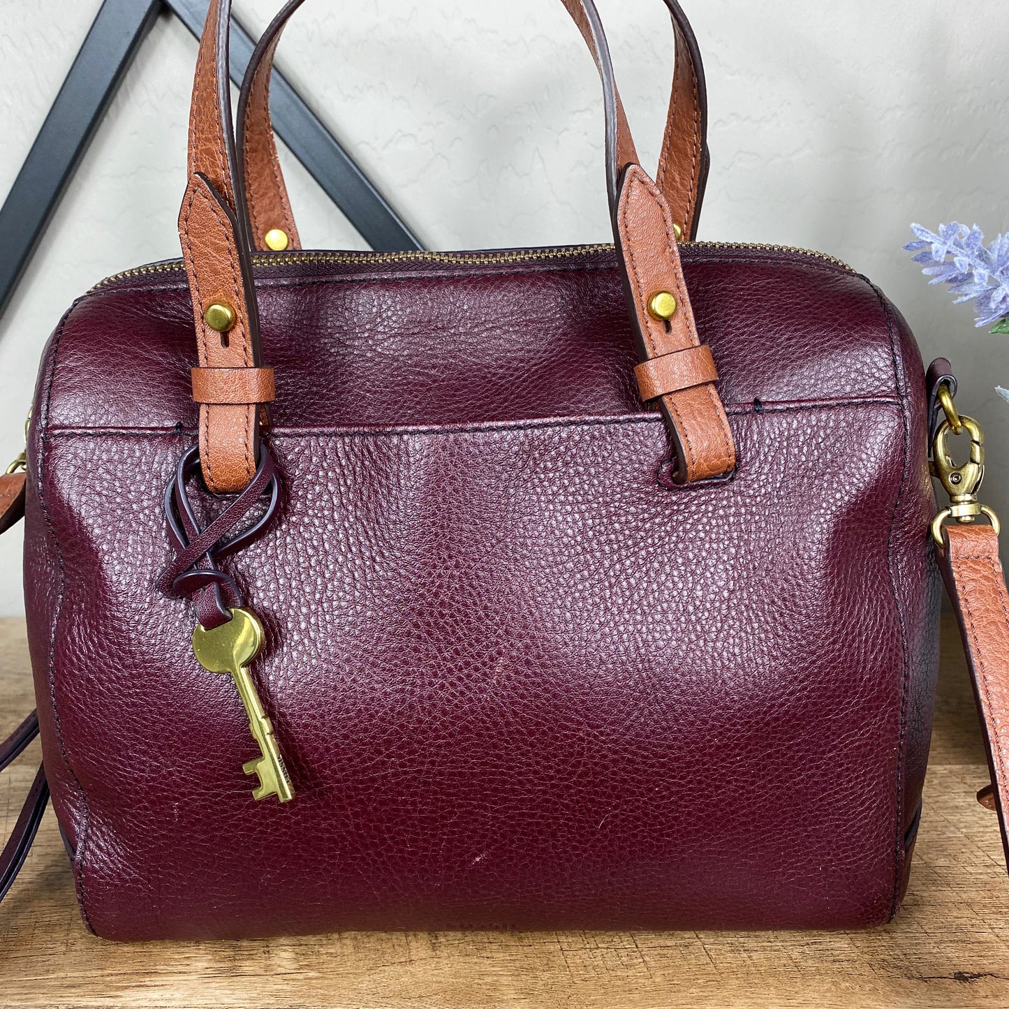 Fossil Rachel Leather Satchel Crossbody Bag
