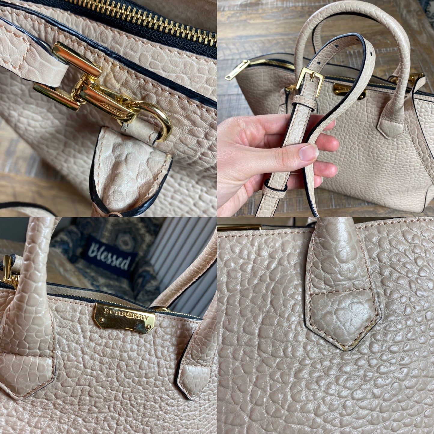 Burberry Dewsbury Grained Leather Tote