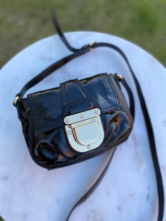 Michael Kors Patent Leather Buckle Crossbody