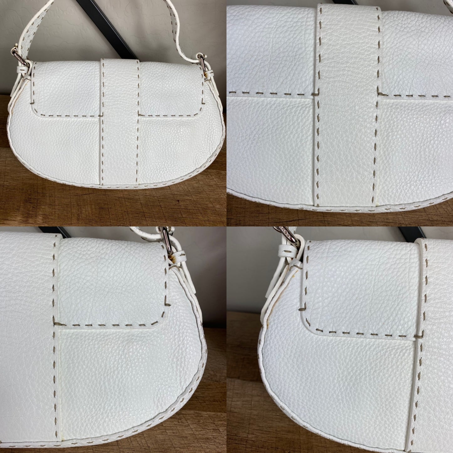 Fendi Selleria Leather Baguette Flap Bag