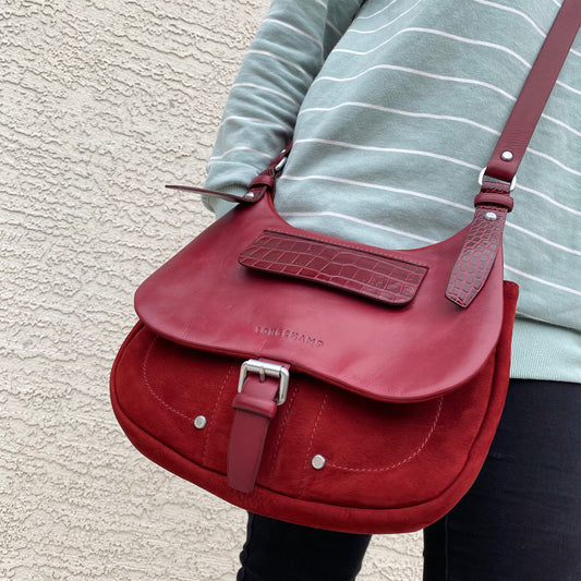 Longchamp Balzane Souple Leather Suede Crossbody