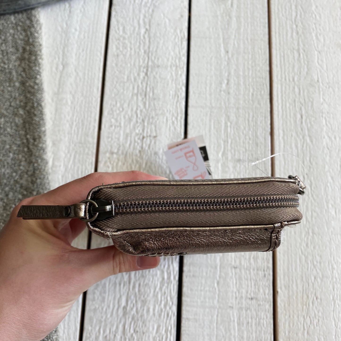 The Sak Wallet Wristlet Metallic Shoulder Bag