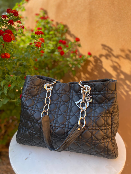 Dior Cannage Leather Soft Lady Dior Shopper Tote