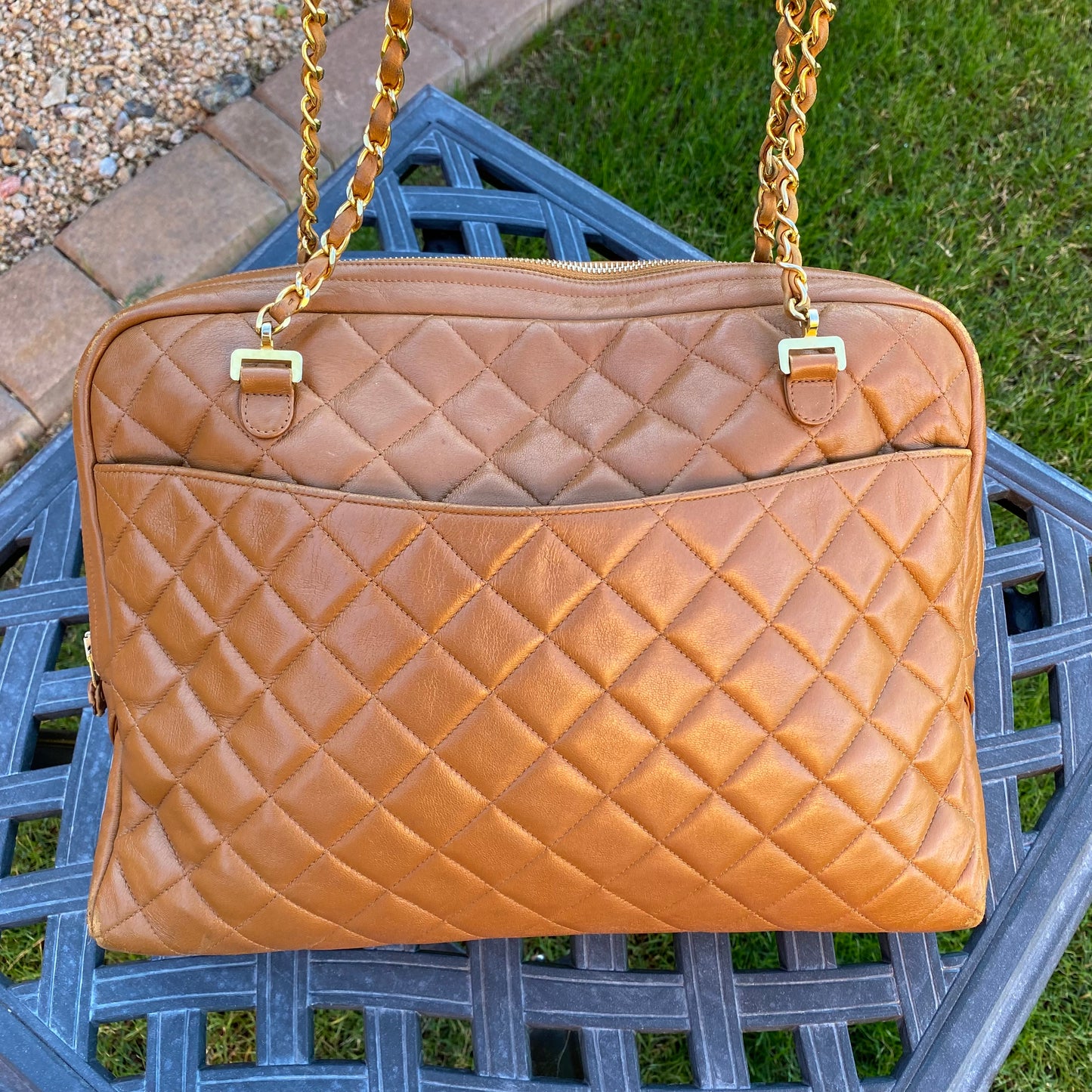 Chanel Vintage Quilted Chain Leather Shoulder Bag