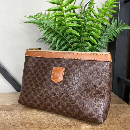 Celine Vintage Macadam Zipper Pouch