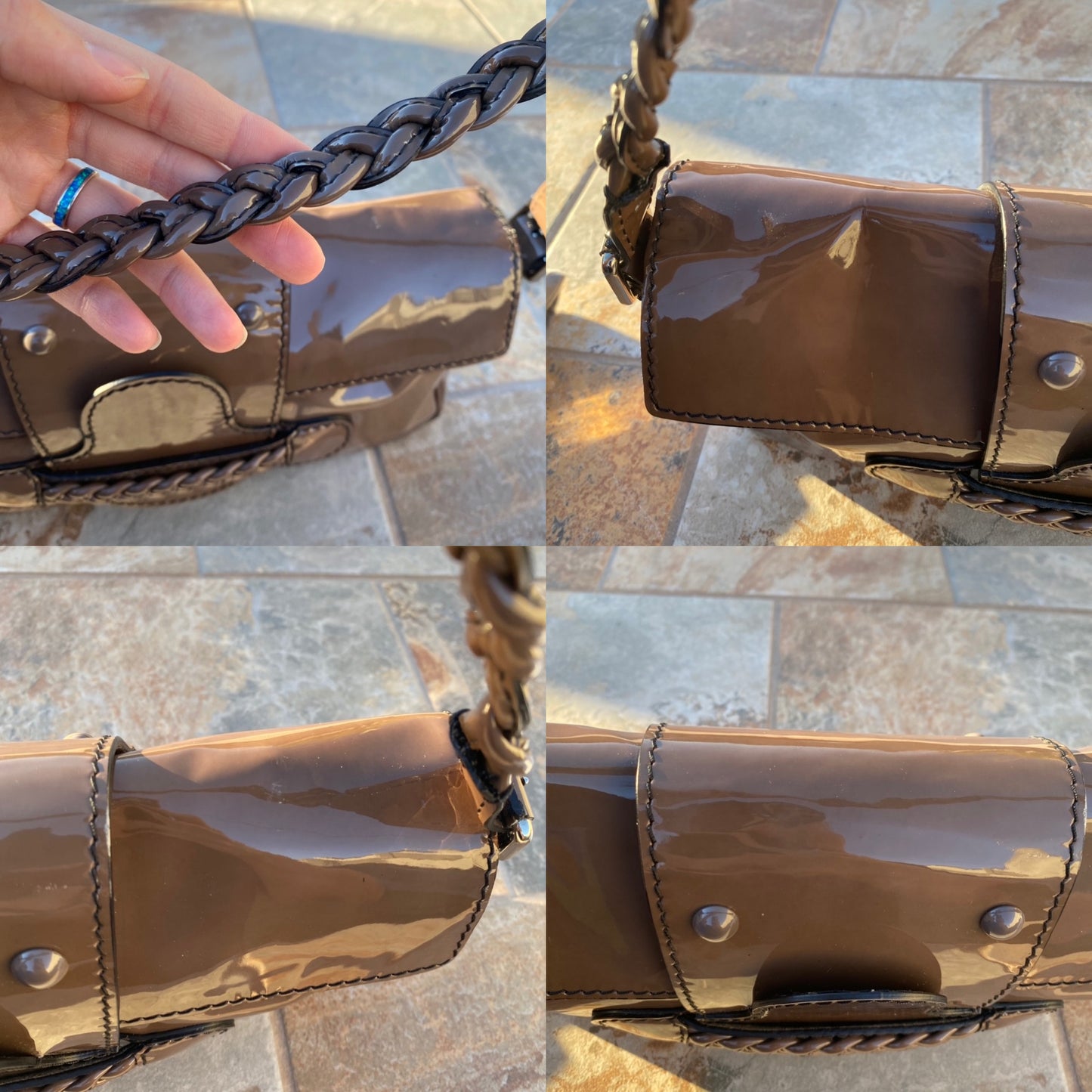 Valentino Garavani Patent Leather Histoire Flap Shoulder Bag