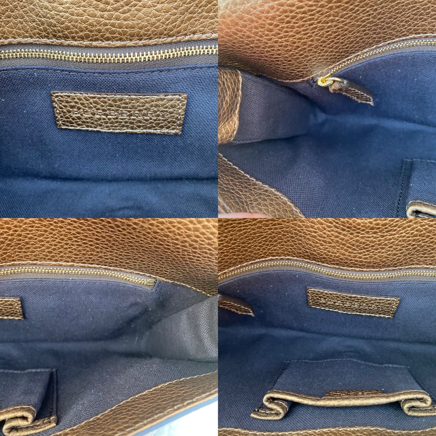 Burberry Leather Metallic Color Block Ambrose Clutch