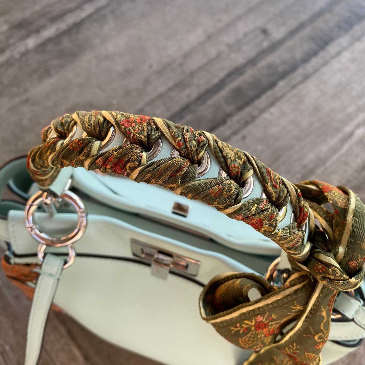 Fendi Nappa Ribbon Lace Up Peekaboo Iconic Satchel