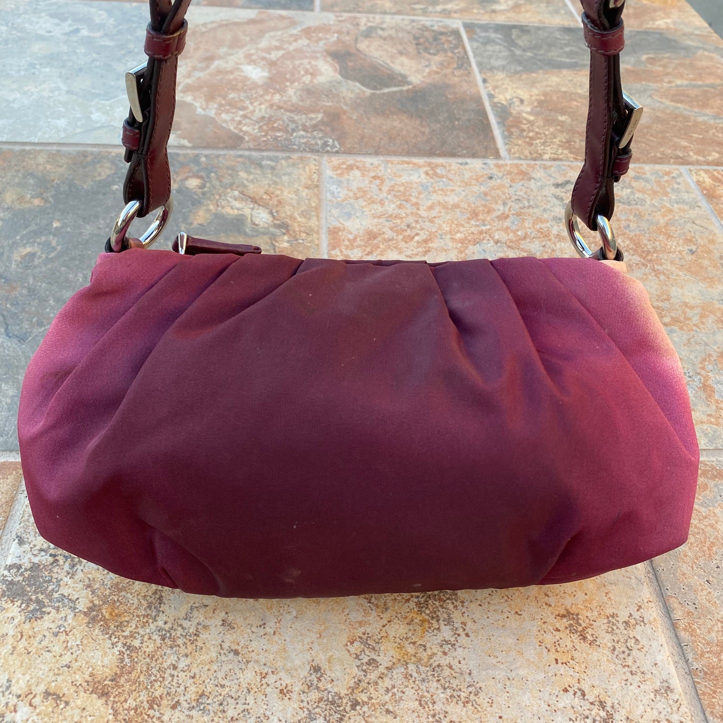 Prada Nylon Pleated Tessuto Ombre Handbag