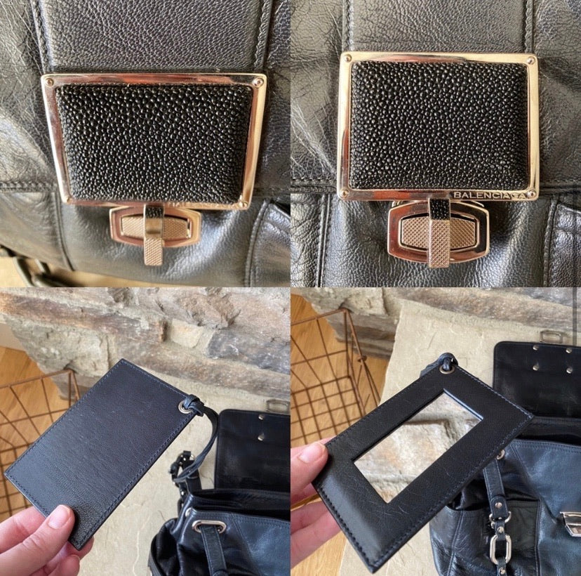 Balenciaga Cherche Stingray Chain Link Leather Bag