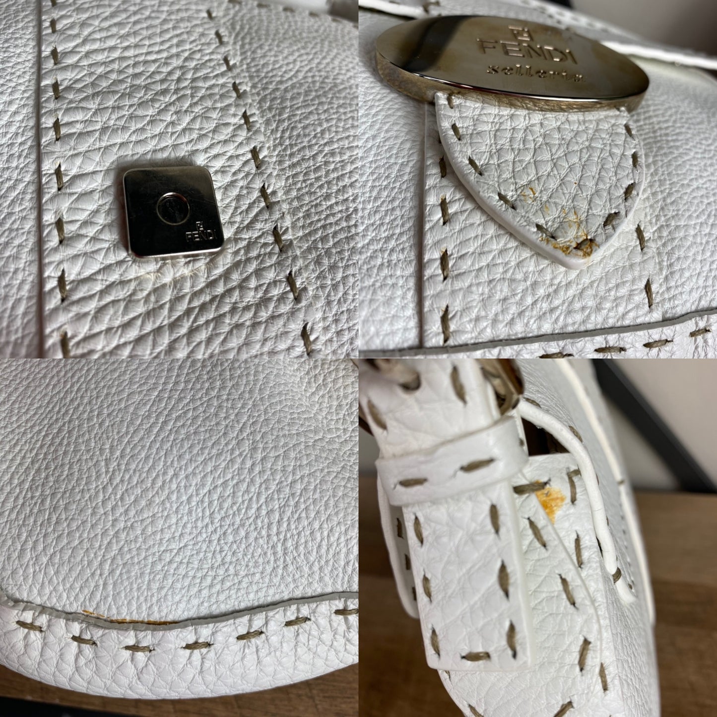 Fendi Selleria Leather Baguette Flap Bag