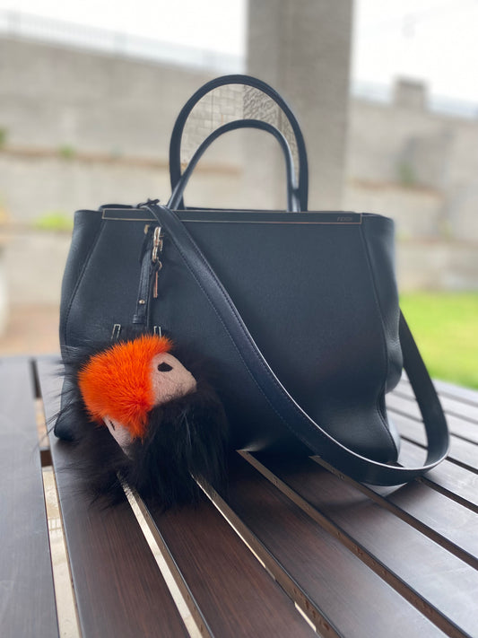 Fendi Monster Fur and Leather Bug Bag Charm