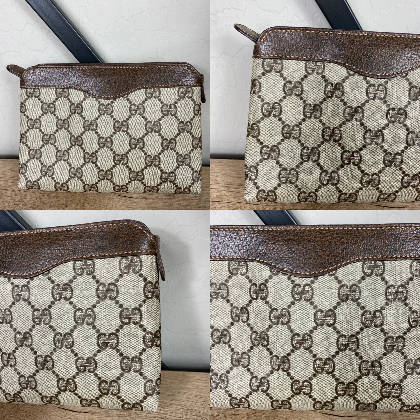 Gucci Vintage GG Cosmetic Zipper Pouch