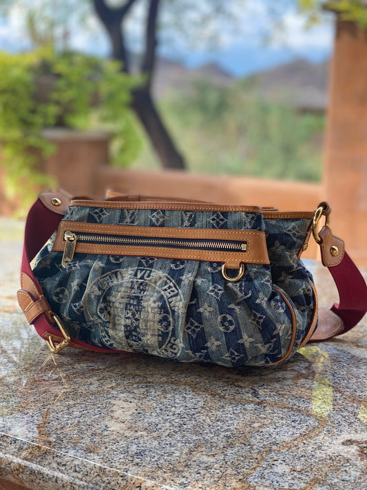 Louis Vuitton Porte Epaule Raye MM Shoulder Bag