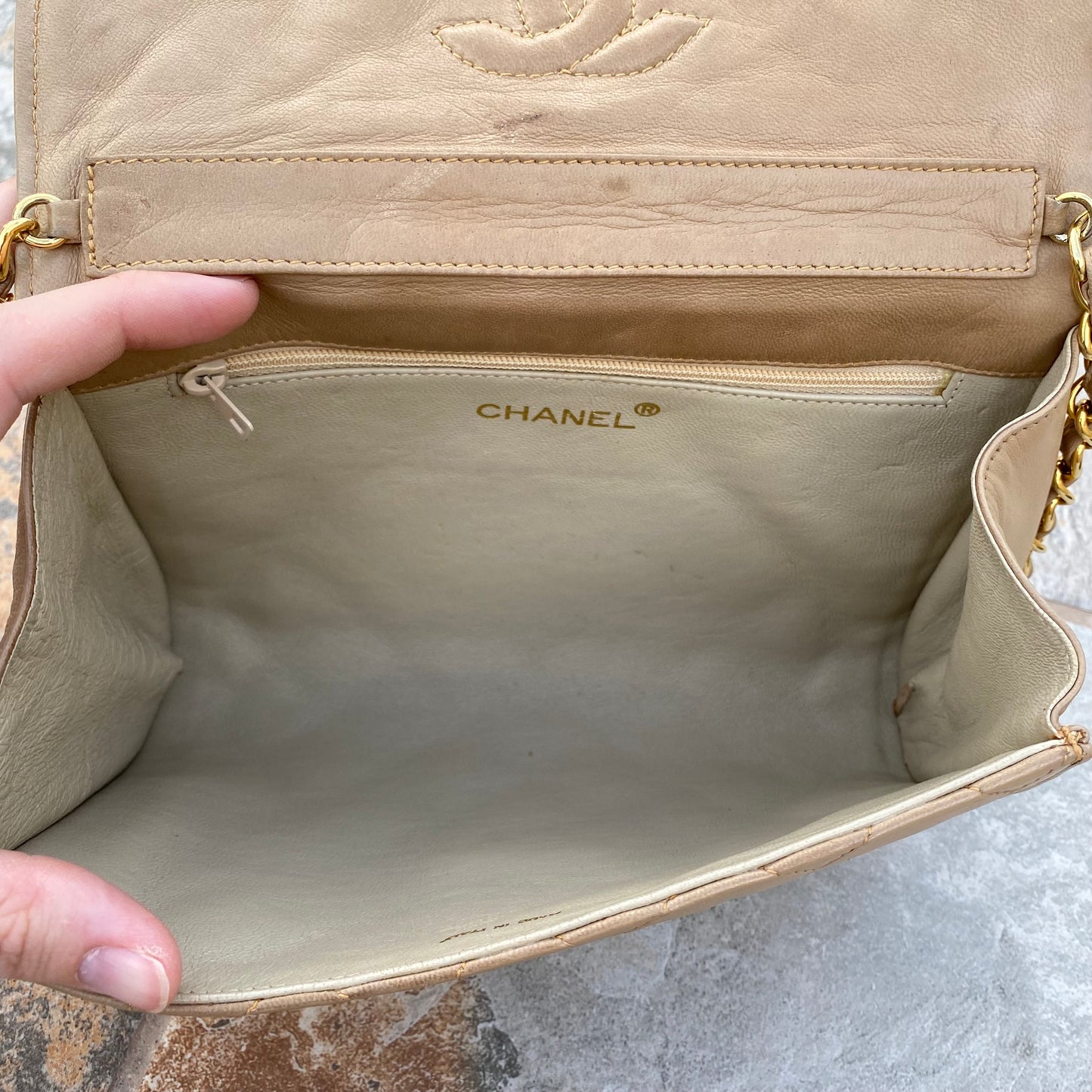 Chanel Vintage Quilted Lambskin Charm Shoulder Bag