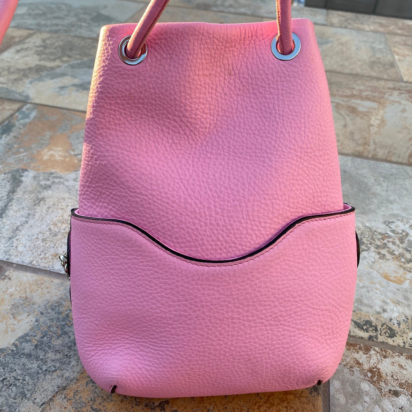 Meli Melo Hetty Peony Pink Daisy Laser Cut Bucket Bag