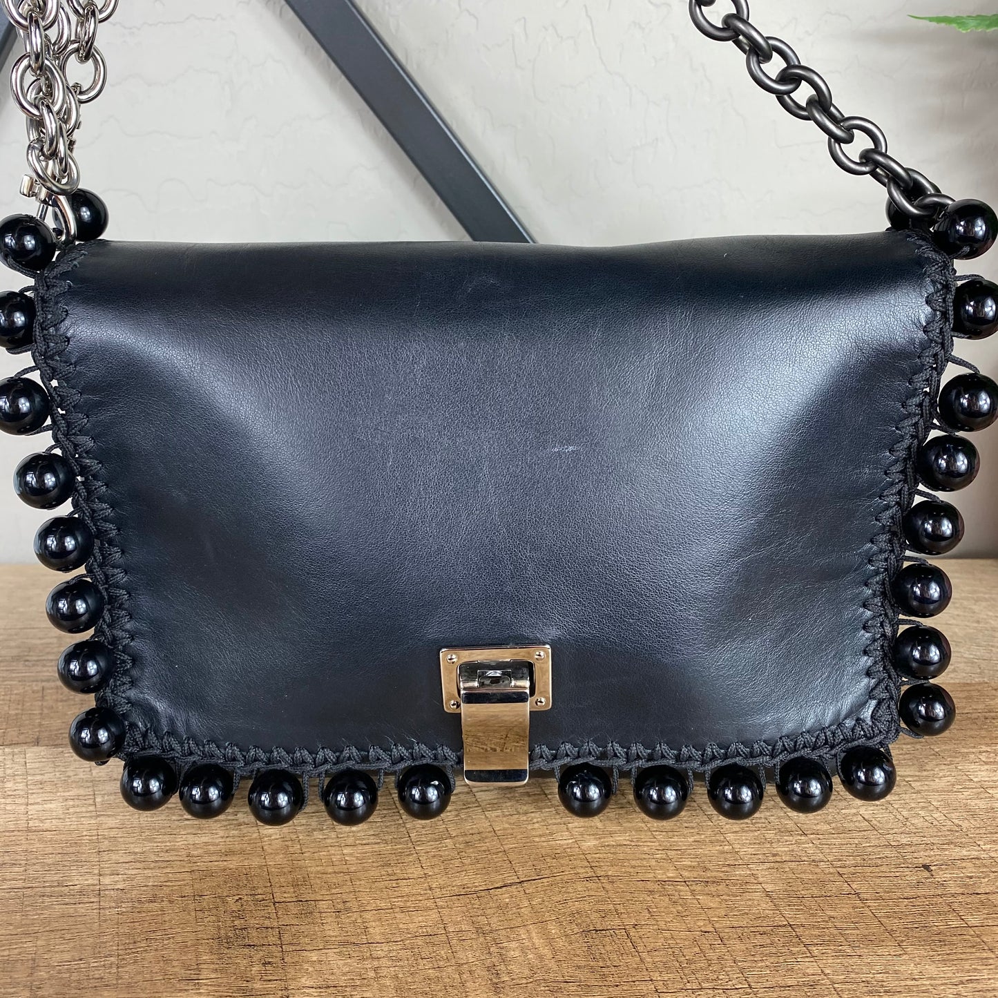 Proenza Schouler Leather Pom Pom Courier Bag