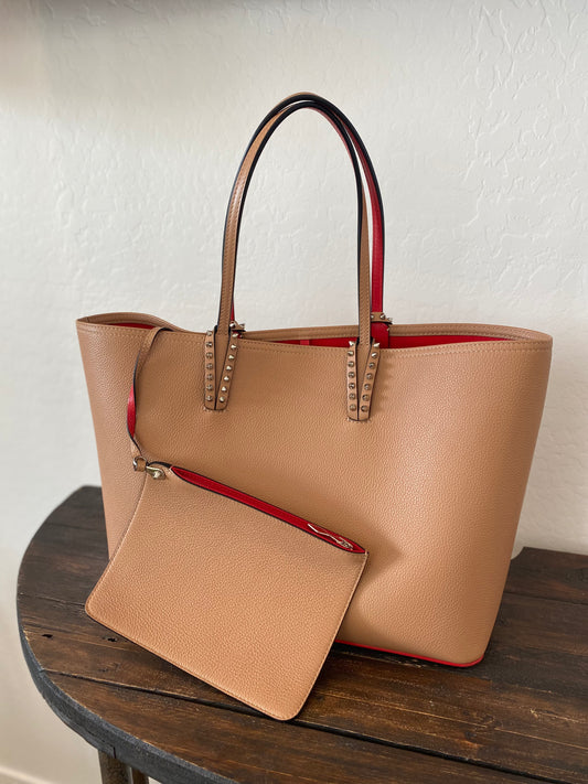 Christian Louboutin Cabata Leather Studded Tote