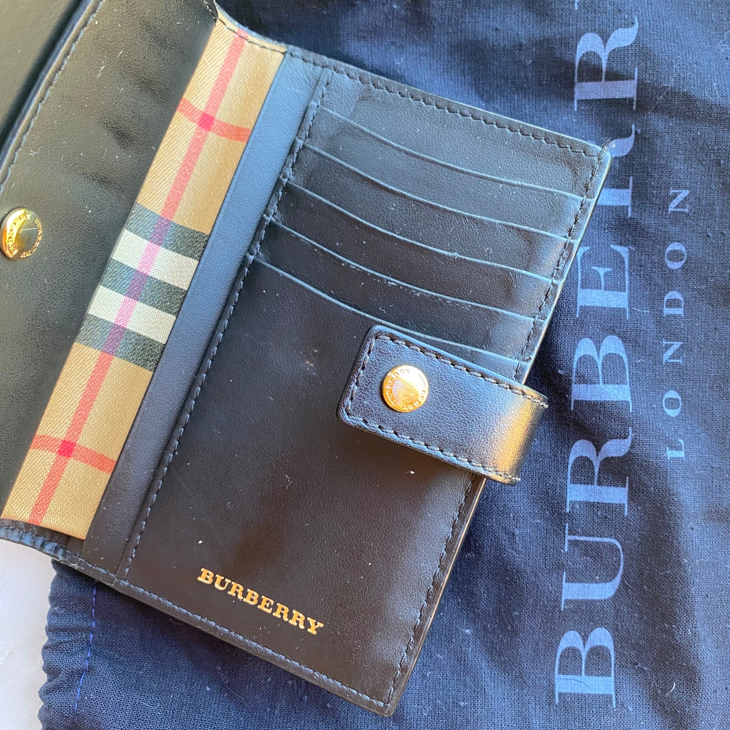 Burberry Vintage Check Canvas Flap Wallet