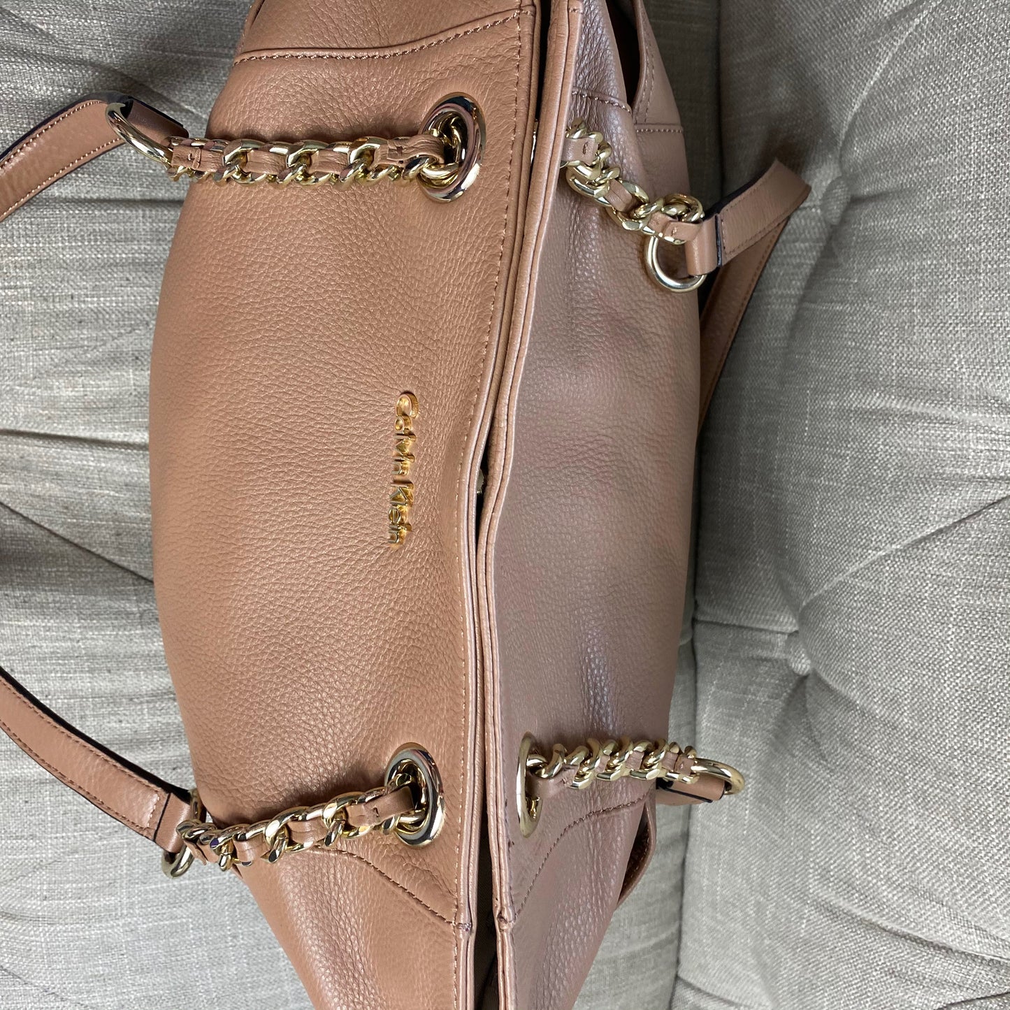 Calvin Klein Leather Chain Tote