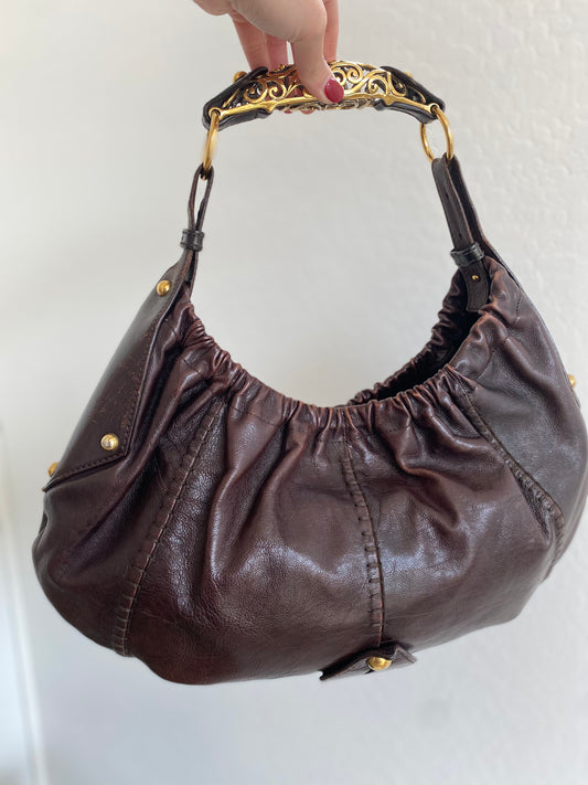 Yves Saint Laurent Vincennes Mombasa Leather Shoulder Bag