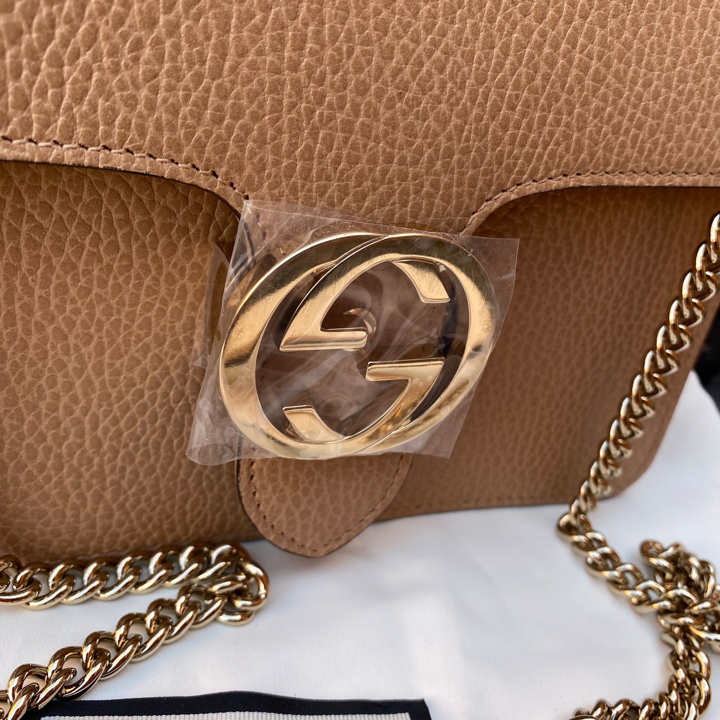 Gucci Dollar Calfskin Interlocking G Shoulder Bag