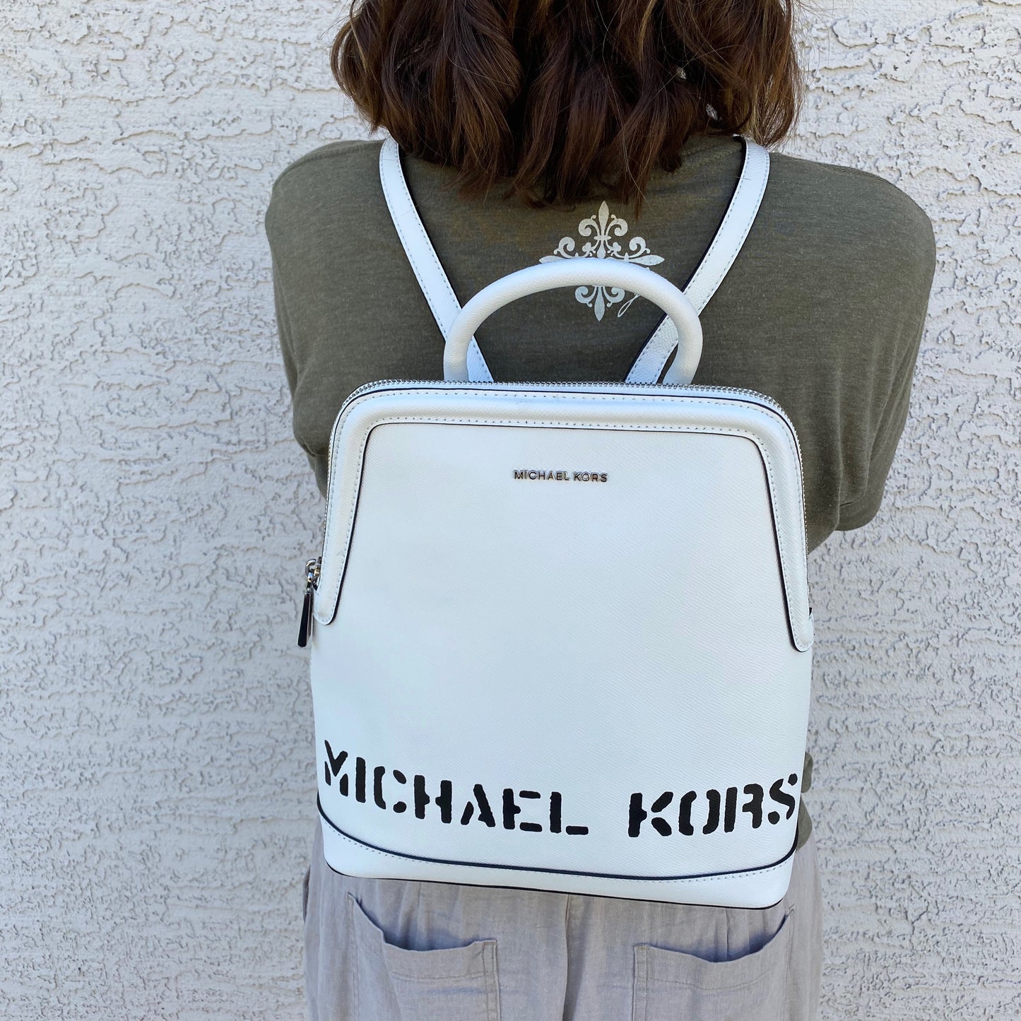 Michael Kors Saylor Crossgrain Leather Backpack