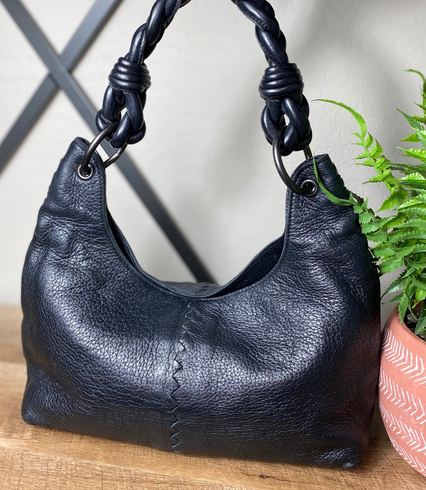Bottega Veneta Cervo Deerskin Braided Shoulder Bag