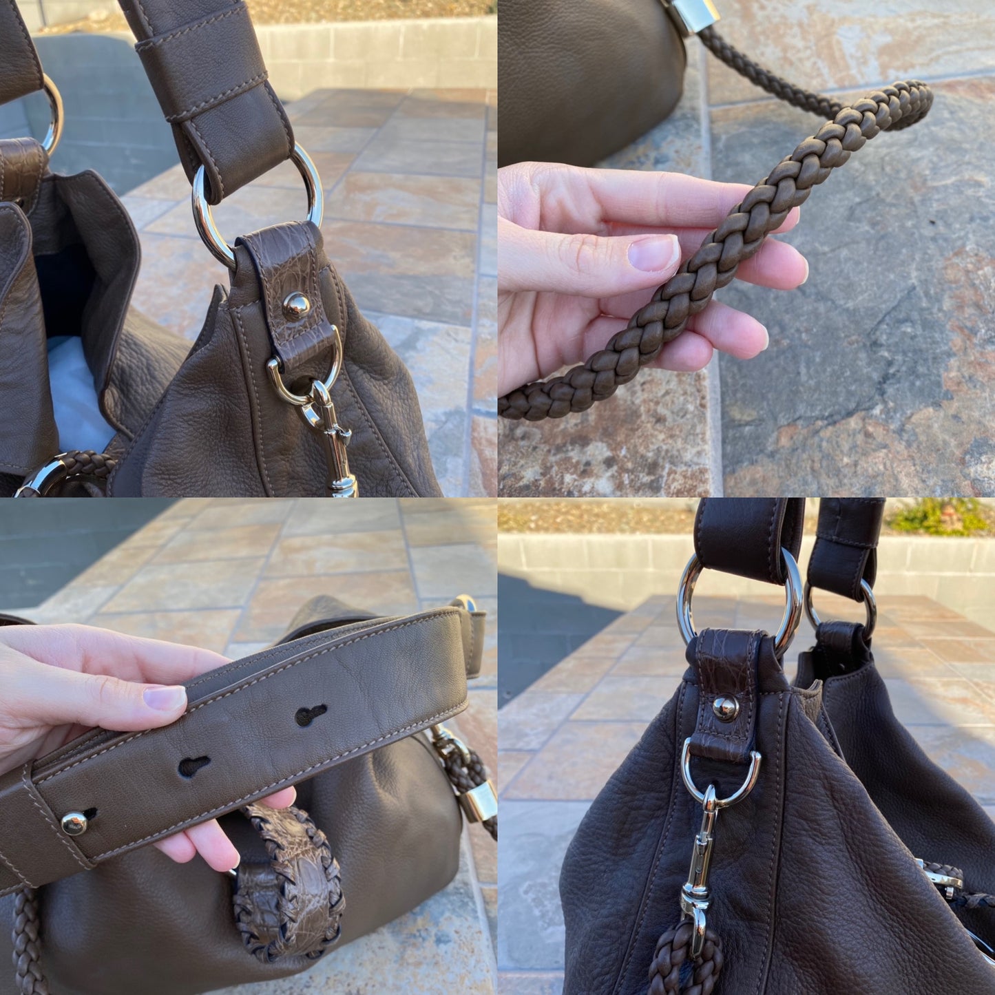 Gucci Europe Exclusive Alligator Trimmed G Wave Hobo