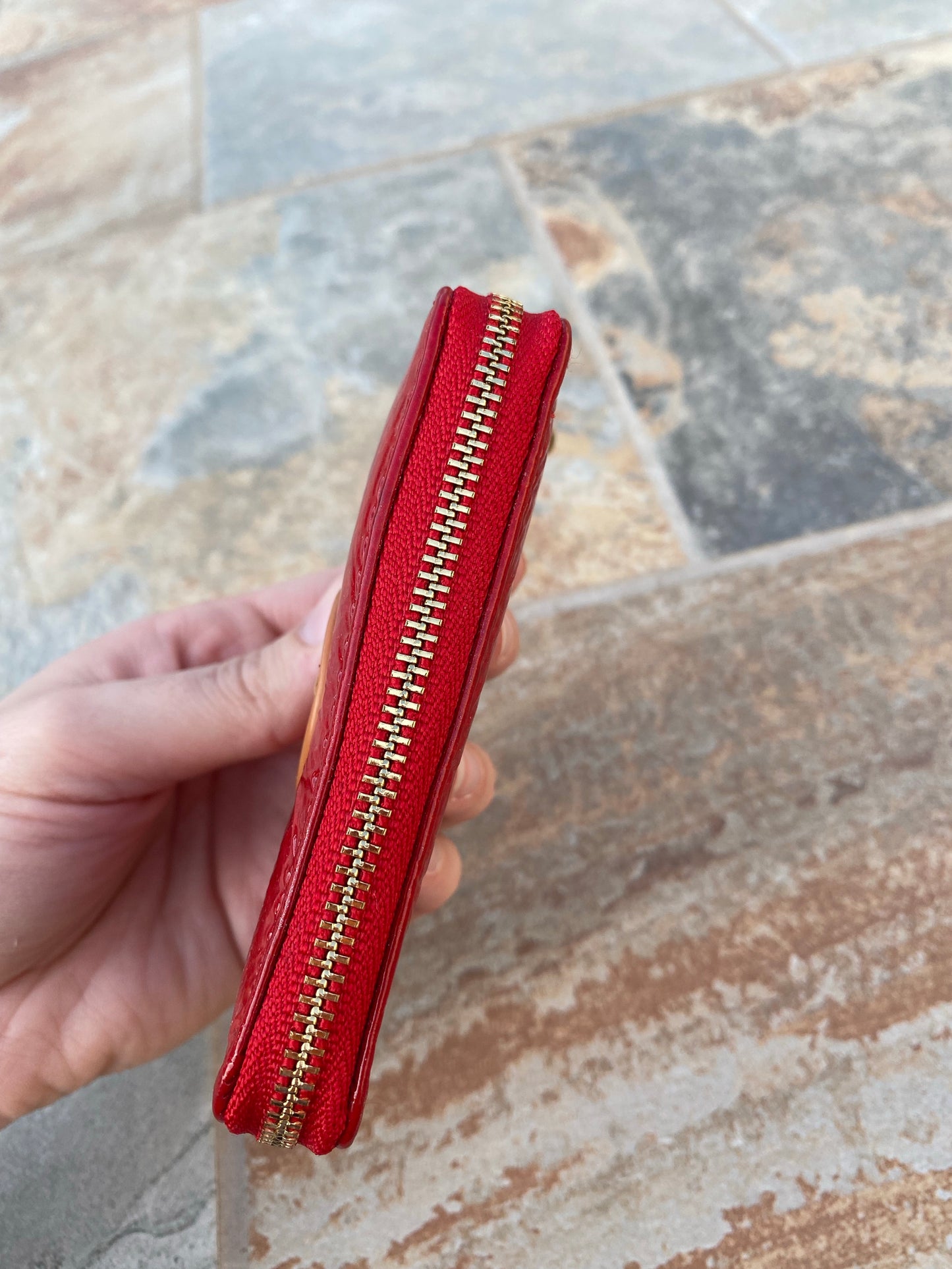 Tory Burch Patent Leather Zip Around Wallet