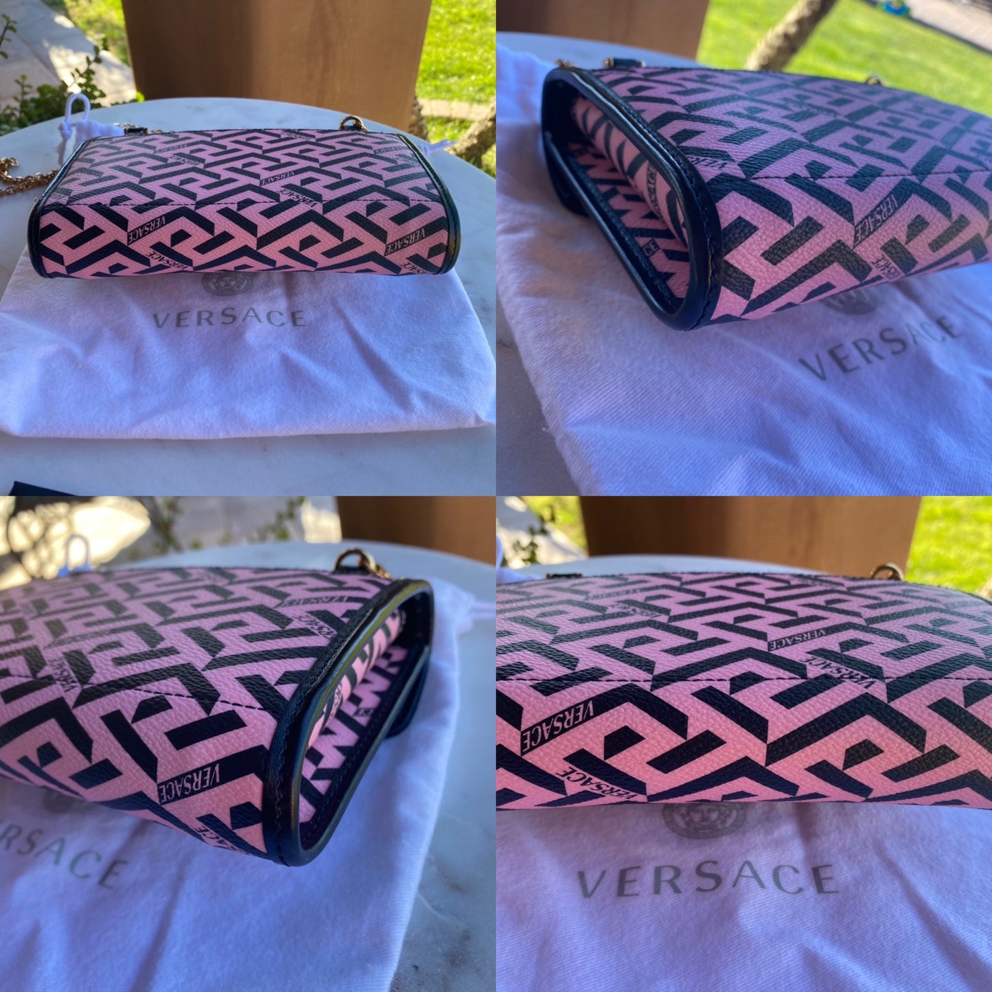 Versace La Greca Signature Chain Pouch
