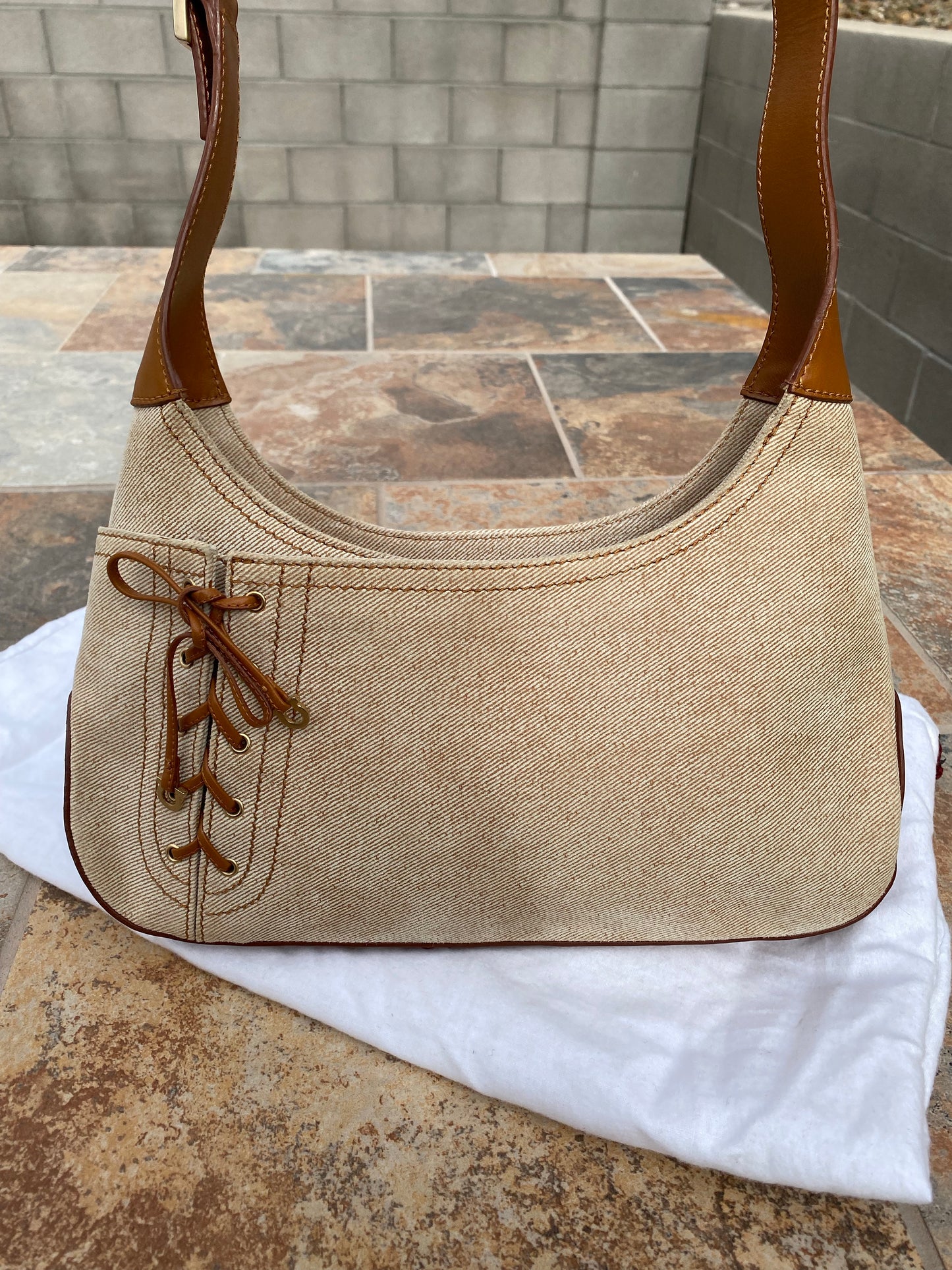 Salvatore Ferragamo Vintage Suede Leather Shoulder Bag
