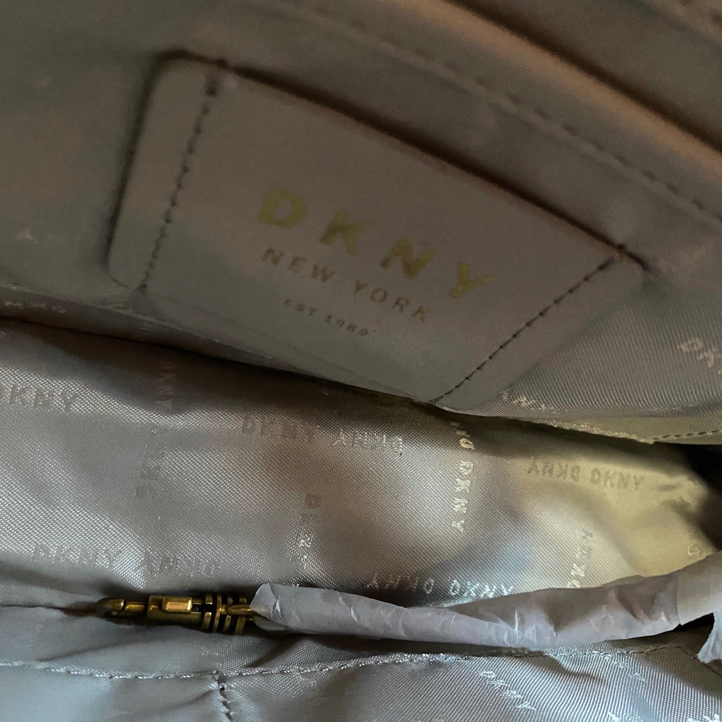 DKNY Elissa Embossed Leather Charm Chain Crossbody