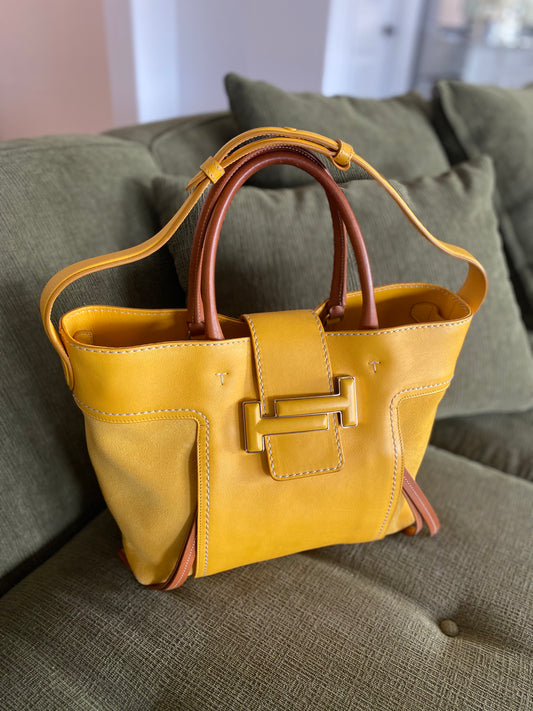 Tod’s Dot Double T Leather & Suede Shopping Tote