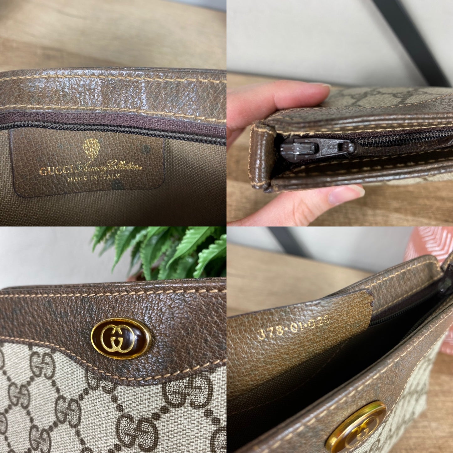 Gucci Vintage GG Cosmetic Zipper Pouch