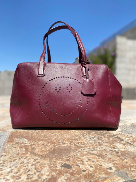 Anya Hindmarch Smiley Slouchy Zipper Tote